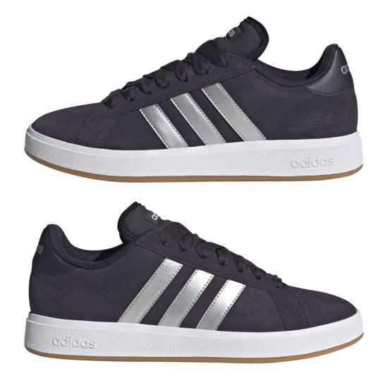 Adidas Мъжки Маратонки Grand Court Base 00S Womens Trainers Черно/Металик/Гума Дамски високи кецове