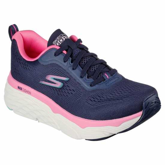 Skechers Max Cushioning Elite Low-Top Trainers Womens Морска синьо/ Розово Дамски високи кецове