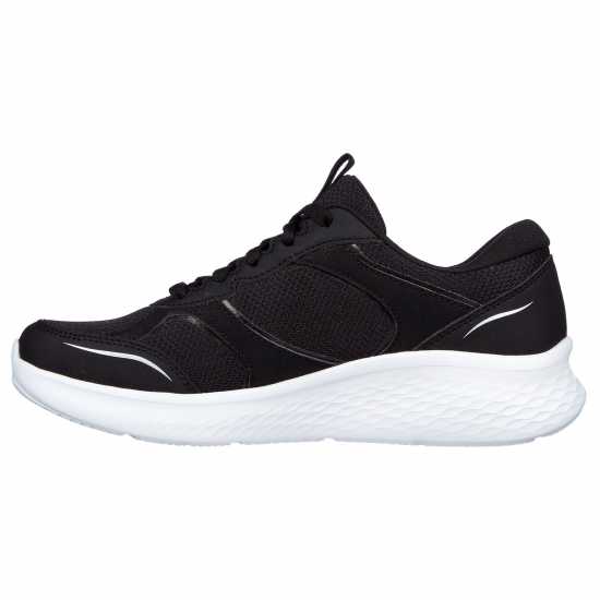 Skechers Leather & Hotmelt Overlay Mesh Lace Runners Womens Черно Дамски високи кецове