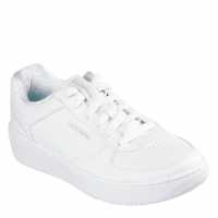 Skechers Duraleather Overlay Lace-Up W Air-C Low-Top Trainers Womens Три бяло 