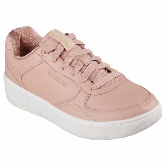 Skechers Duraleather Overlay Lace-Up W Air-C Low-Top Trainers Womens Кафяво Дамски високи кецове