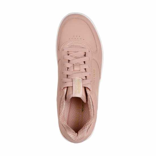 Skechers Duraleather Overlay Lace-Up W Air-C Low-Top Trainers Womens Кафяво Дамски високи кецове