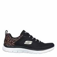 Skechers Flex Applea 4.0 Runners Womens Черно/Леопард Дамски високи кецове