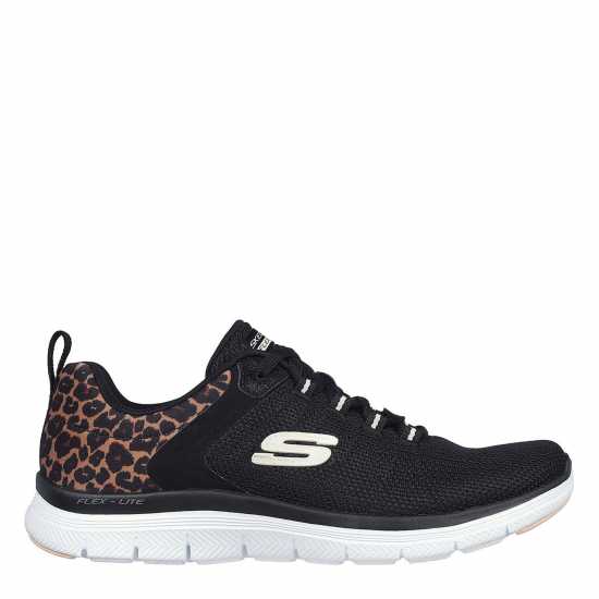 Skechers Flex Applea 4.0 Runners Womens Черно/Леопард Дамски високи кецове