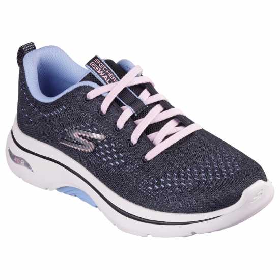 Skechers Arch Fit Engineered Mesh Lace Up Runners Womens Черно/Синьо 