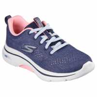 Skechers Arch Fit Engineered Mesh Lace Up Runners Womens Тъмносин/Розово Дамски високи кецове