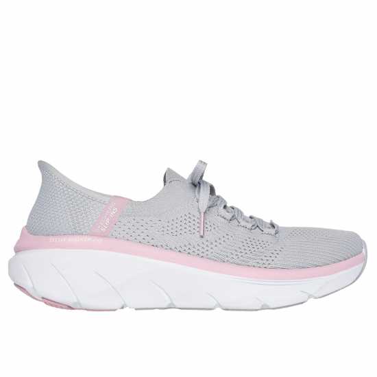 Skechers Маратонки Без Връзки D Lux Walker 2.0 Slip On Trainers Womens Сиво Розово 