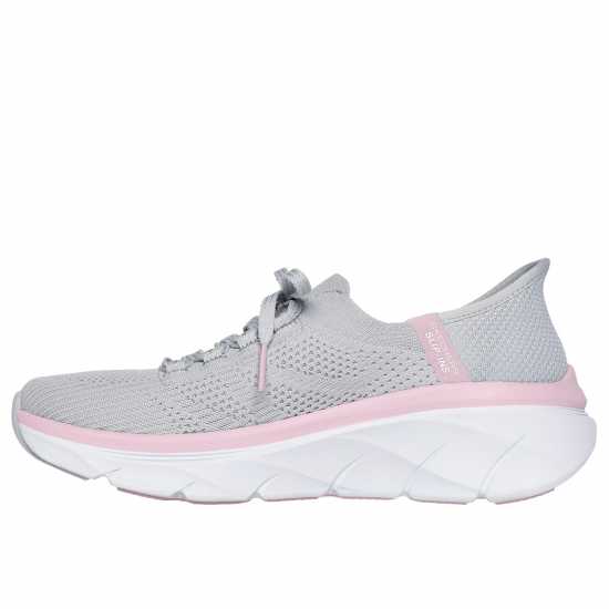 Skechers Маратонки Без Връзки D Lux Walker 2.0 Slip On Trainers Womens Сиво Розово 