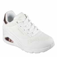 Skechers Duraleather Metallic Trimmed Lace U Runners Womens  