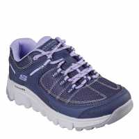 Skechers Mesh Qtr Brace Overlay Lace Up W Me Runners Womens Морско синьо/Лилаво Дамски високи кецове