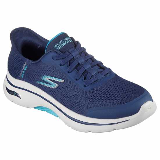 Skechers Маратонки Без Връзки Go Walk Arch Fit 2.0 - Valenc Slip On Trainers Womens Морска синьо/Аква 