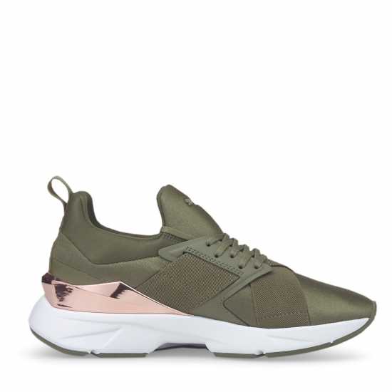 Puma Muse X5 Metal Wns Low-Top Trainers Womens Тъмно зелено Дамски високи кецове