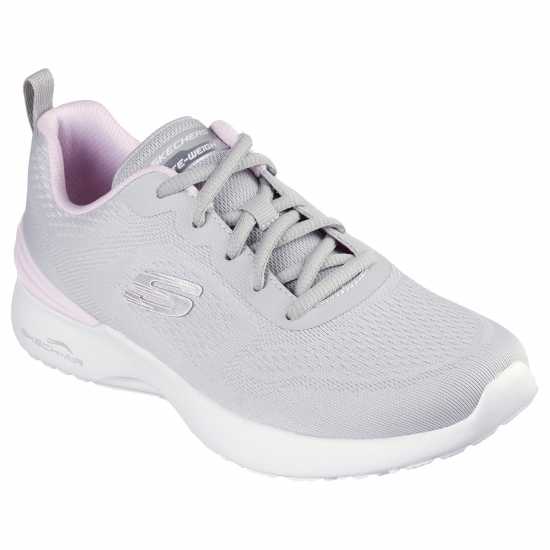 Skechers Dual Tone Engineered Mesh Lace-Up W Runners Womens Светло сиво/розово Дамски високи кецове