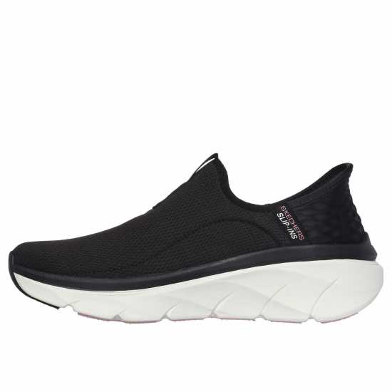 Skechers D Lux Walker 2.0-Happy Step Slip On Runners Womens Черно/Розово 