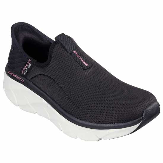 Skechers D Lux Walker 2.0-Happy Step Slip On Runners Womens Черно/Розово 