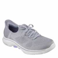 Skechers Engineered Knit Laced Slip-Ins Slip On Runners Womens Сиво/Лавандула 