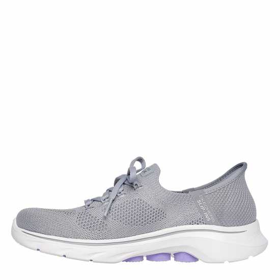 Skechers Engineered Knit Laced Slip-Ins Slip On Runners Womens Сиво/Лавандула 