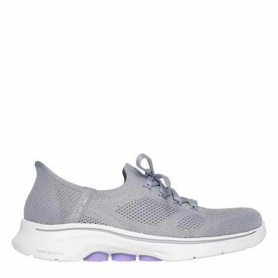 Skechers Engineered Knit Laced Slip-Ins Slip On Runners Womens Сиво/Лавандула 