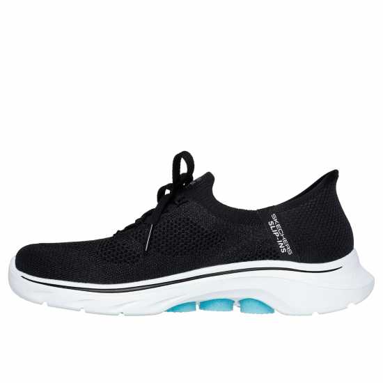 Skechers Engineered Knit Laced Slip-Ins Slip On Runners Womens Черно/Аква 