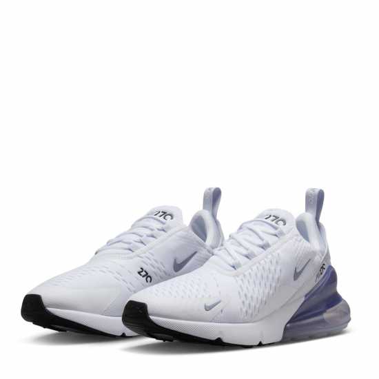 Nike Дамски Маратонки Air Max 270 Ladies Trainers Бяло/Сиво от FB Дамски високи кецове