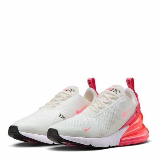 Nike Дамски Маратонки Air Max 270 Ladies Trainers Бяло/Розово Дамски високи кецове