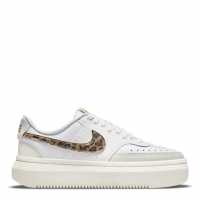 Nike Мъжки Маратонки Court Vision Alta Leather Womens Trainers White/Brown Дамски високи кецове