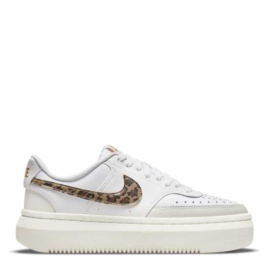 Nike Мъжки Маратонки Court Vision Alta Leather Womens Trainers White/Brown Дамски високи кецове