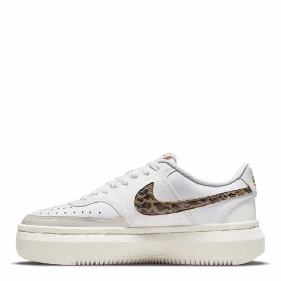 Nike Мъжки Маратонки Court Vision Alta Leather Womens Trainers White/Brown Дамски високи кецове