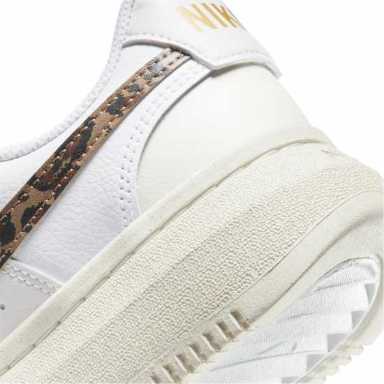 Nike Мъжки Маратонки Court Vision Alta Leather Womens Trainers White/Brown Дамски високи кецове