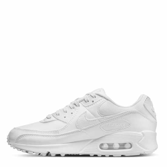 Nike Air Max 90 Women's Trainers Triple White Дамски високи кецове