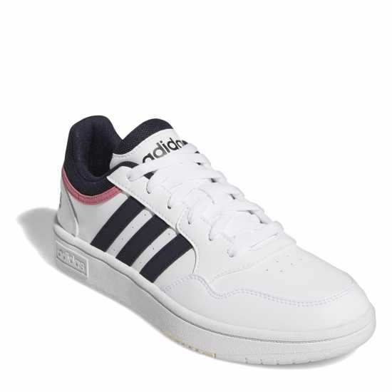 Adidas Дамски Маратонки Hoops 3.0 Ladies Trainers Wht/Blk/Pnk Дамски високи кецове