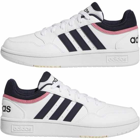 Adidas Дамски Маратонки Hoops 3.0 Ladies Trainers Wht/Blk/Pnk Дамски високи кецове