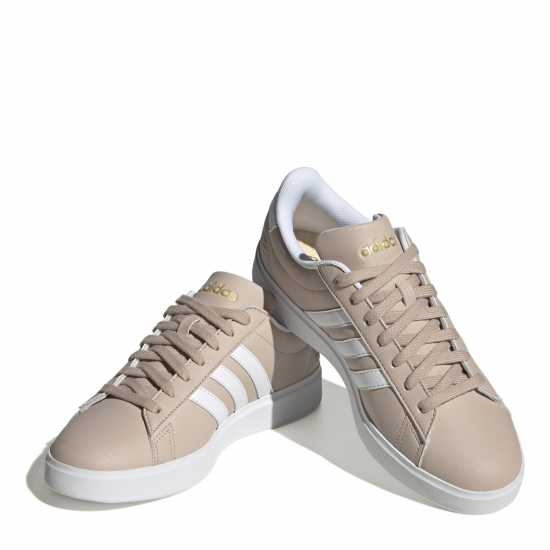 Adidas Girls Grand Court Sneakers White/Taupe Дамски високи кецове