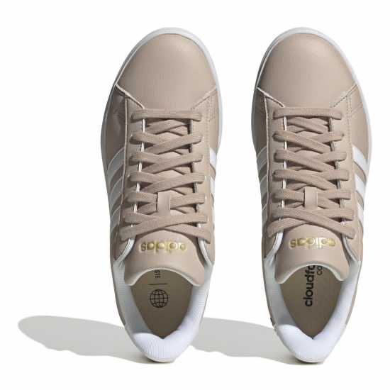 Adidas Girls Grand Court Sneakers White/Taupe Дамски високи кецове