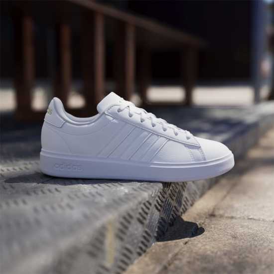 Adidas Womens Grand Court Sneakers Бяло/Бяло/Злато Дамски високи кецове