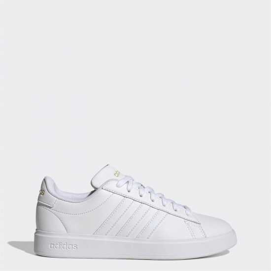 Adidas Womens Grand Court Sneakers Бяло/Бяло/Злато Дамски високи кецове