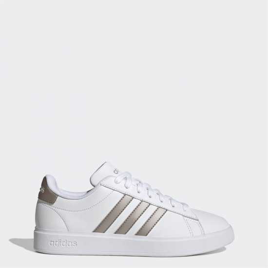 Adidas Womens Grand Court Sneakers Бяло/Платина Дамски високи кецове