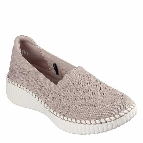 Skechers Маратонки Без Връзки Scallop Crochet Knit Loafer W Air- Slip On Trainers Womens Тоуп Дамски високи кецове