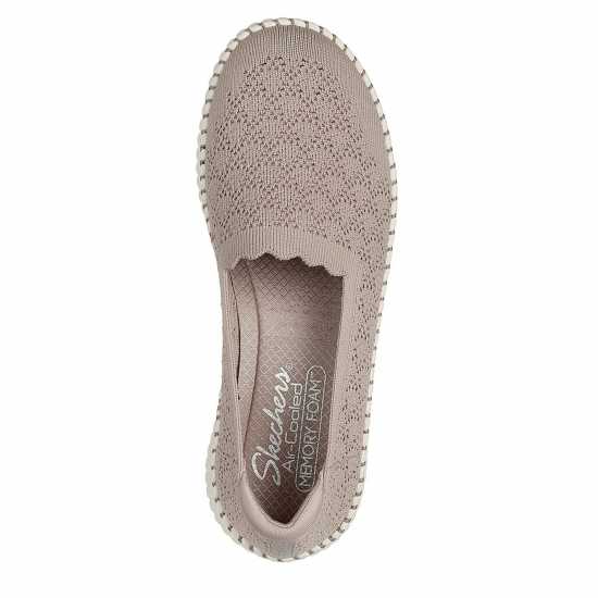 Skechers Маратонки Без Връзки Scallop Crochet Knit Loafer W Air- Slip On Trainers Womens Тоуп Дамски високи кецове