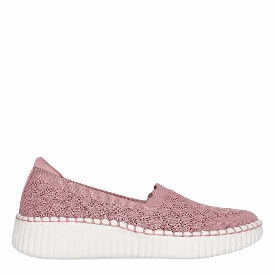 Skechers Маратонки Без Връзки Scallop Crochet Knit Loafer W Air- Slip On Trainers Womens Роза Дамски високи кецове