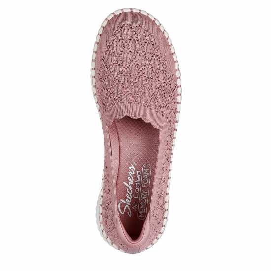 Skechers Маратонки Без Връзки Scallop Crochet Knit Loafer W Air- Slip On Trainers Womens Роза Дамски високи кецове