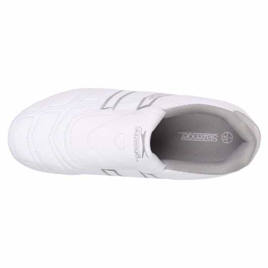 Slazenger Дамски Маратонки Warrior Ladies Trainers Бяло/сребро Дамски високи кецове