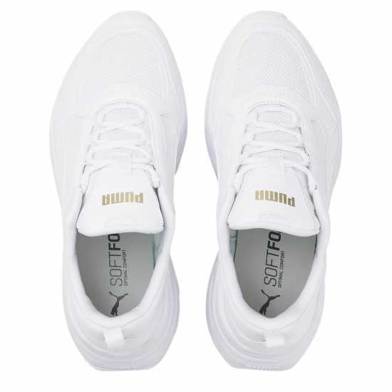 Puma Cassia Trainers Ladies Бяло/Злато Дамски високи кецове