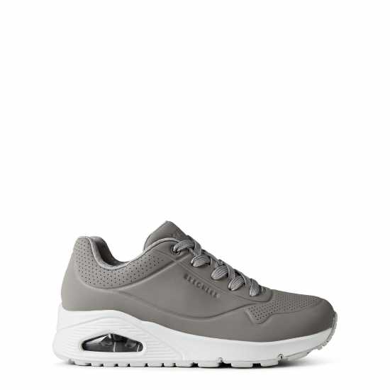 Skechers Uno Stand On Air Trainers Womens Сиво/Бяло Дамски високи кецове