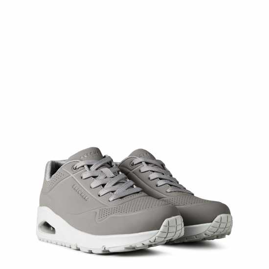 Skechers Uno Stand On Air Trainers Womens Сиво/Бяло Дамски високи кецове