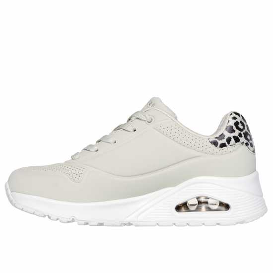 Skechers Uno Stand On Air Trainers Womens Бежово/Леопард Дамски високи кецове