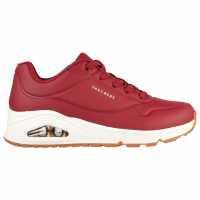 Skechers Uno Stand On Air Trainers Womens Бордово Дамски високи кецове