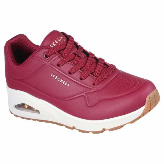 Skechers Uno Stand On Air Trainers Womens Бордово Дамски високи кецове