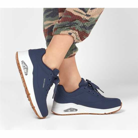 Skechers Uno Stand On Air Trainers Womens Морска синьо 