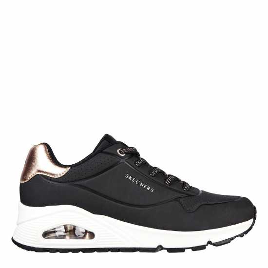 Skechers Uno Stand On Air Trainers Womens Черно/розово злато Дамски високи кецове